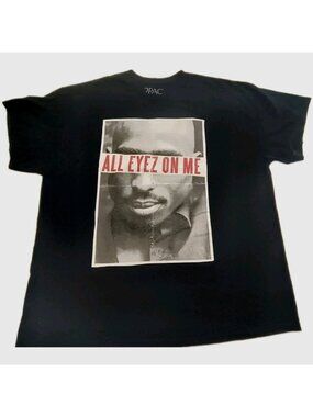 2Pac TUPAC Black 2X T-Shirt All Eyez On Me 100 % Cotton Short Sleeve